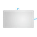 84*48 Led Lighted Bathroom Wall Mounted Mirror With High Lumen Anti Fog Separately Controlbedroom Full Length Mirror Bathroom Led Mirror Hair Salon Mirror White Aluminium