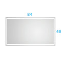 84*48 Led Lighted Bathroom Wall Mounted Mirror With High Lumen Anti Fog Separately Controlbedroom Full Length Mirror Bathroom Led Mirror Hair Salon Mirror White Aluminum