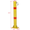 Parking Bollard,Pole Barrier With Lock ,Car Parking Protection Posts,Home Garage Street Decor ,Parking Barrier Round Yellow Yellow Steel
