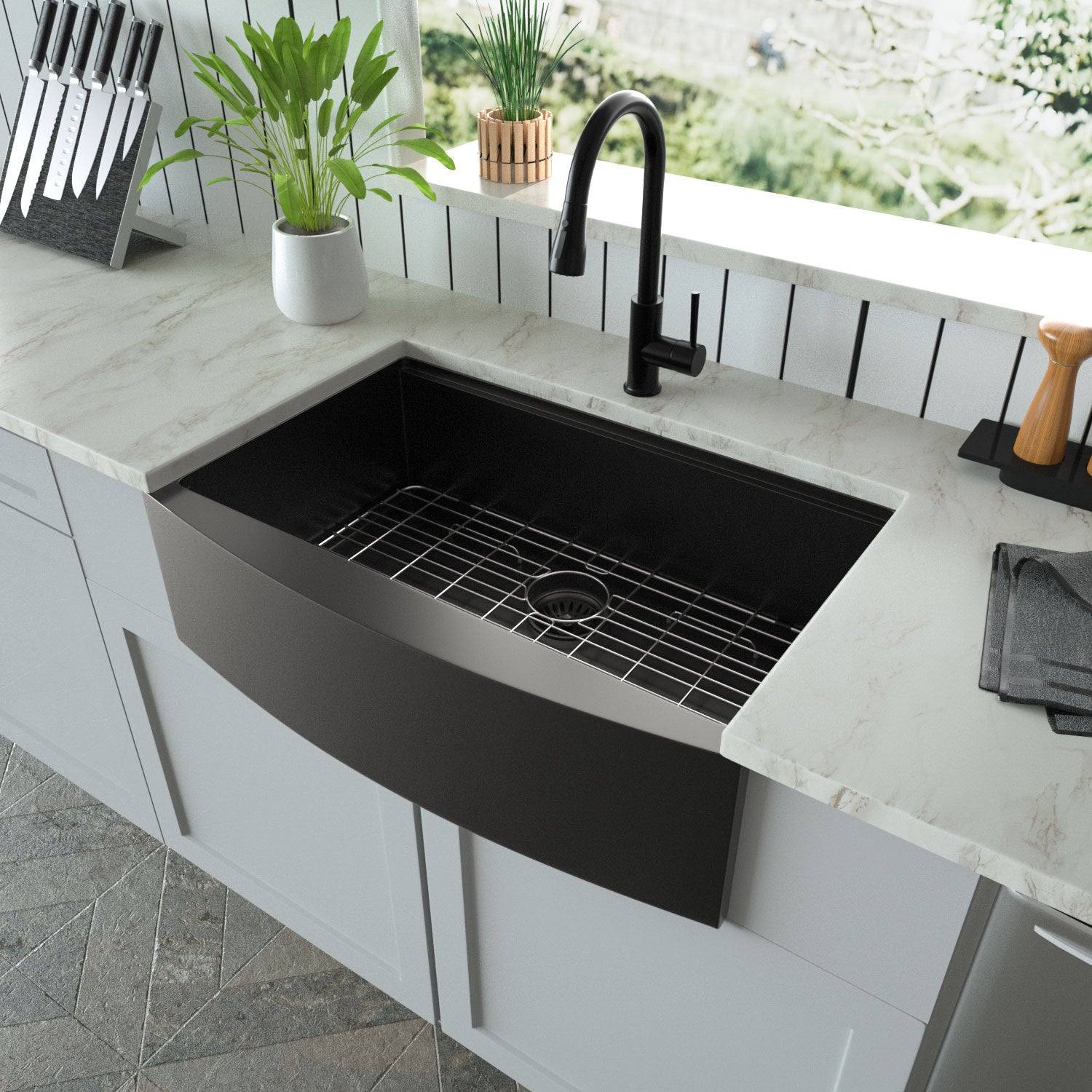 33 Black Farmhouse Sink 33 X 22 Inches Apron Front Workstation Gunmetal Black Stainless Steel 16 Gauge Stainless Single Bowl Farm Kitchen Sink Gunmetal Black Stainless Steel