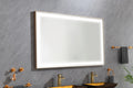 72*36 Led Lighted Bathroom Wall Mounted Mirror With High Lumen Anti Fog Separately Control Gold Aluminium