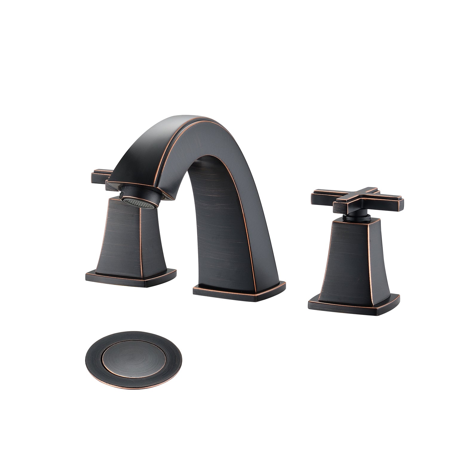 Widespread Bathroom Faucet 8 Inch 2 Handles with Drain oil-rubbed bronze-zinc