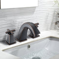 Widespread Bathroom Faucet 8 Inch 2 Handles with Drain oil-rubbed bronze-zinc