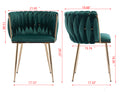 Dining Chair,Thickened Fabric Chairs With Wood Legs Set Of 2,Green Green Foam Fabric