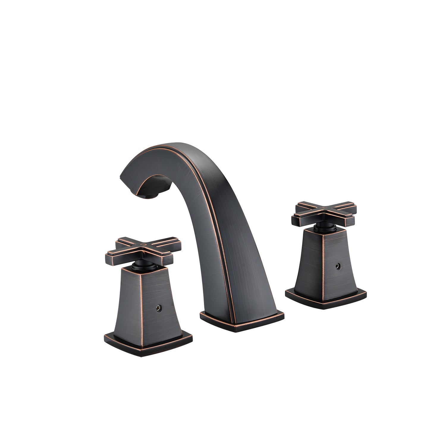 Widespread Bathroom Faucet 8 Inch 2 Handles with Drain oil-rubbed bronze-zinc