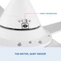 Yuhao 48 In Intergrated Led Ceiling Fan With White Abs Blade White Abs Steel Q235