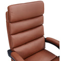 Exectuive Chair High Back Adjustable Managerial Home Desk Chair Brown Cotton Leather