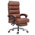 Exectuive Chair High Back Adjustable Managerial Home Desk Chair Brown Cotton Leather