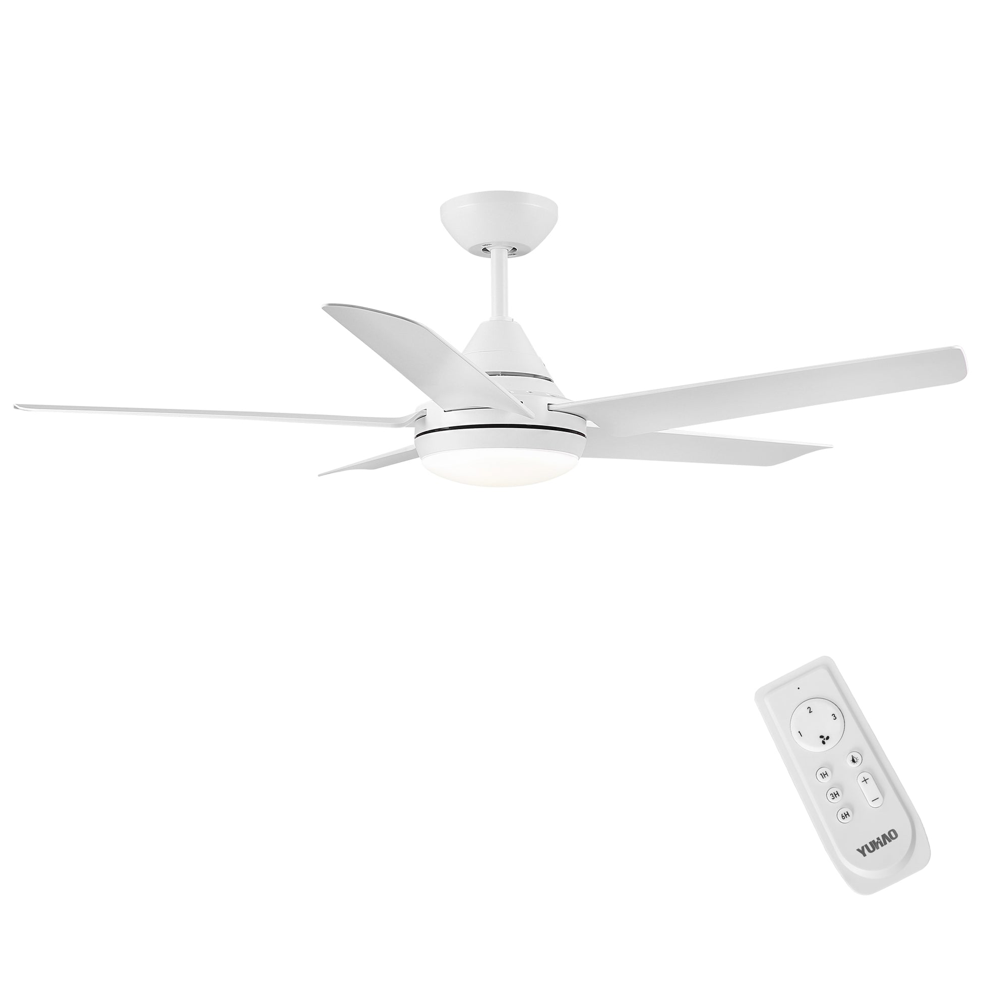 Yuhao 48 In Intergrated Led Ceiling Fan With White Abs Blade White Abs Steel Q235