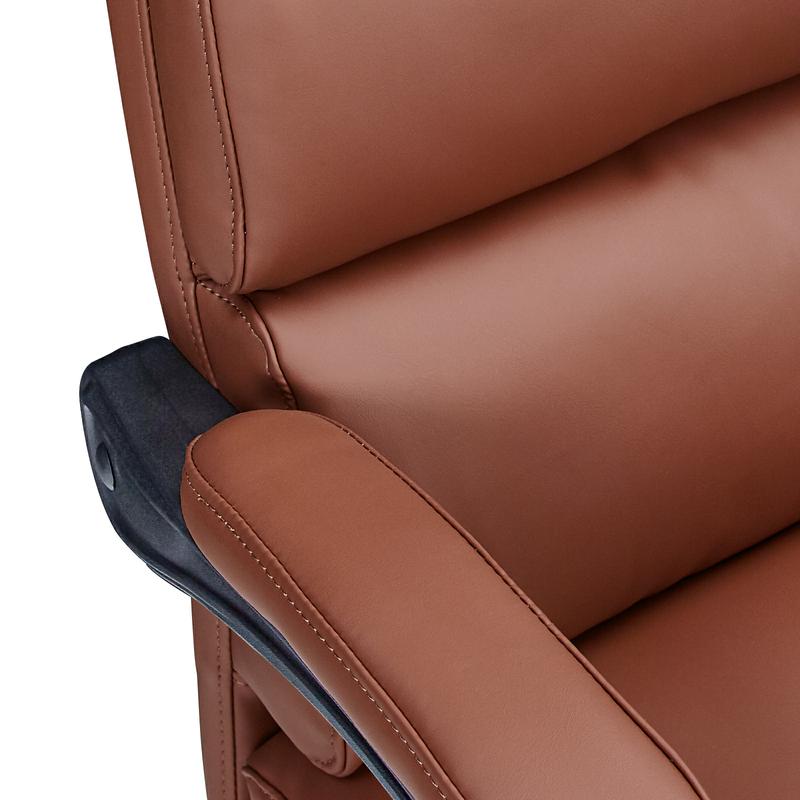 Exectuive Chair High Back Adjustable Managerial Home Desk Chair Brown Cotton Leather