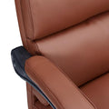 Exectuive Chair High Back Adjustable Managerial Home Desk Chair Brown Cotton Leather