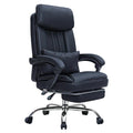 Exectuive Chair High Back Adjustable Managerial Home Desk Chair Black Cotton Leather