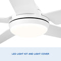 Yuhao 48 In Intergrated Led Ceiling Fan With White Abs Blade White Abs Steel Q235