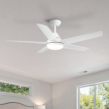 Yuhao 48 In Intergrated Led Ceiling Fan With White Abs Blade White Abs Steel Q235