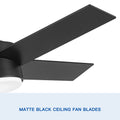 Yuhao 44 In Intergrated Led Ceiling Fan With Black Abs Blade Black Plywood