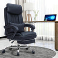 Exectuive Chair High Back Adjustable Managerial Home Desk Chair Black Cotton Leather