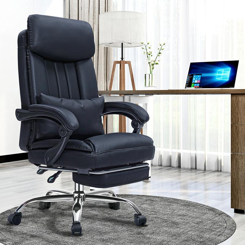 Exectuive Chair High Back Adjustable Managerial Home black-cotton-leather