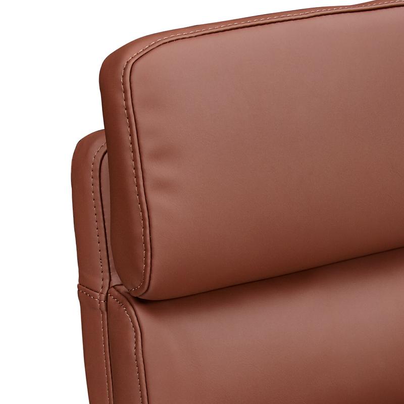 Exectuive Chair High Back Adjustable Managerial Home Desk Chair Brown Cotton Leather