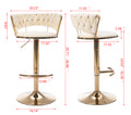 Set Of 2 Bar Stools,With Chrome Footrest And Base Swivel Height Adjustable Mechanical Lifting Velvet Golden Leg Simple Bar Stool Cream Cream Foam Fabric