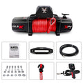 X BULL 13500 LBS Electric Winch XPV 12V Synthetic Red black-stainless steel