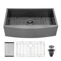 36 Farmhouse Kitchen Sink Black 36