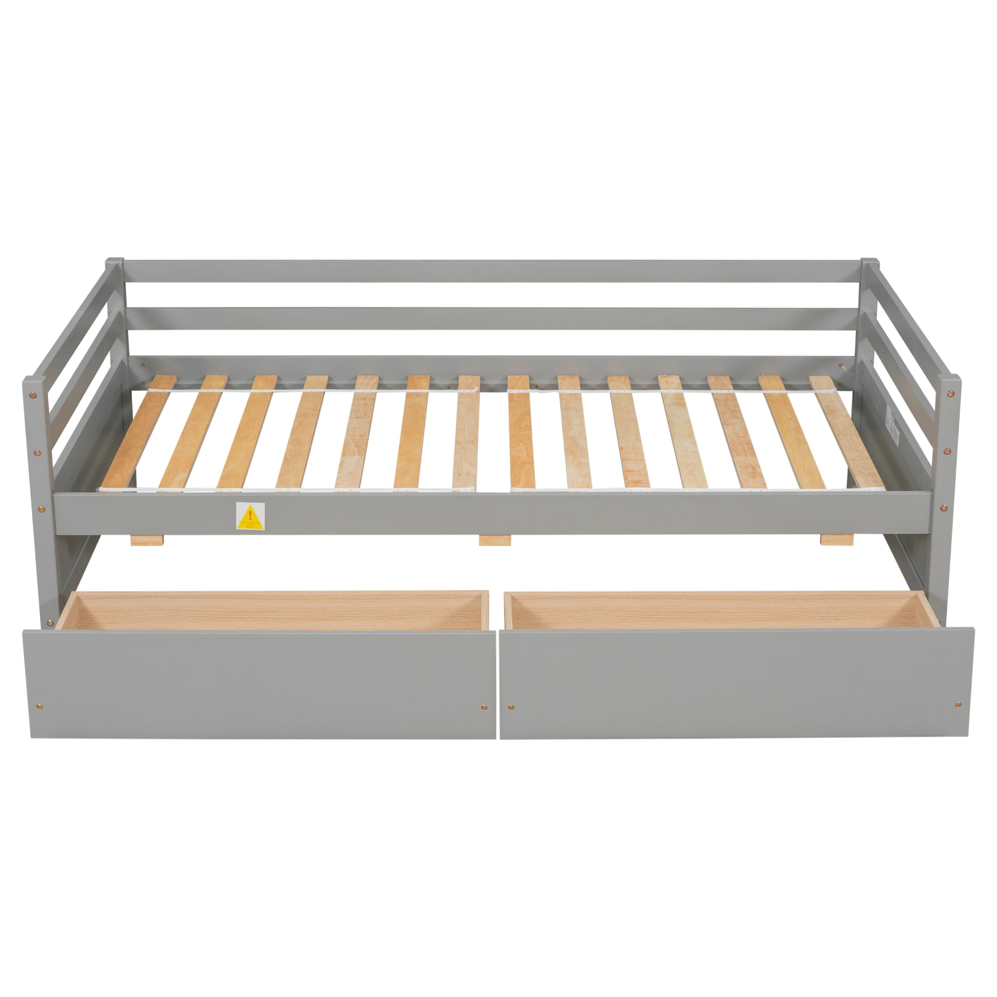 Daybed with two Storage Drawers ,Grey twin-grey-pine