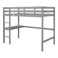 Twin Loft Pine Wood Bed With Built In Desk, Safety Guardrails, Ladder,Grey Old Sku:W50450910 Twin Grey Pine