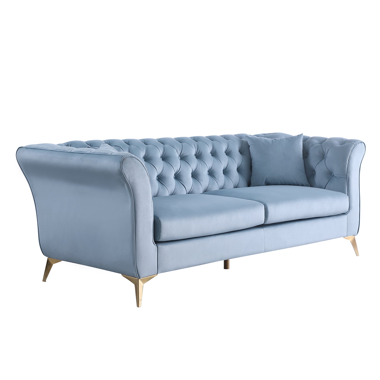 Chesterfield Sofa ,Stanford Sofahigh Quality Chesterfield Sofa ,Teal Bluetufted And Wrinkled Fabric Sofa Contemporary Stanford Sofa .Rseater Tufted Sofa With Scroll Arm And Scroll Back Teal Blue Velvet