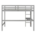 Twin Loft Pine Wood Bed With Built In Desk, Safety Guardrails, Ladder,Grey Old Sku:W50450910 Twin Grey Pine