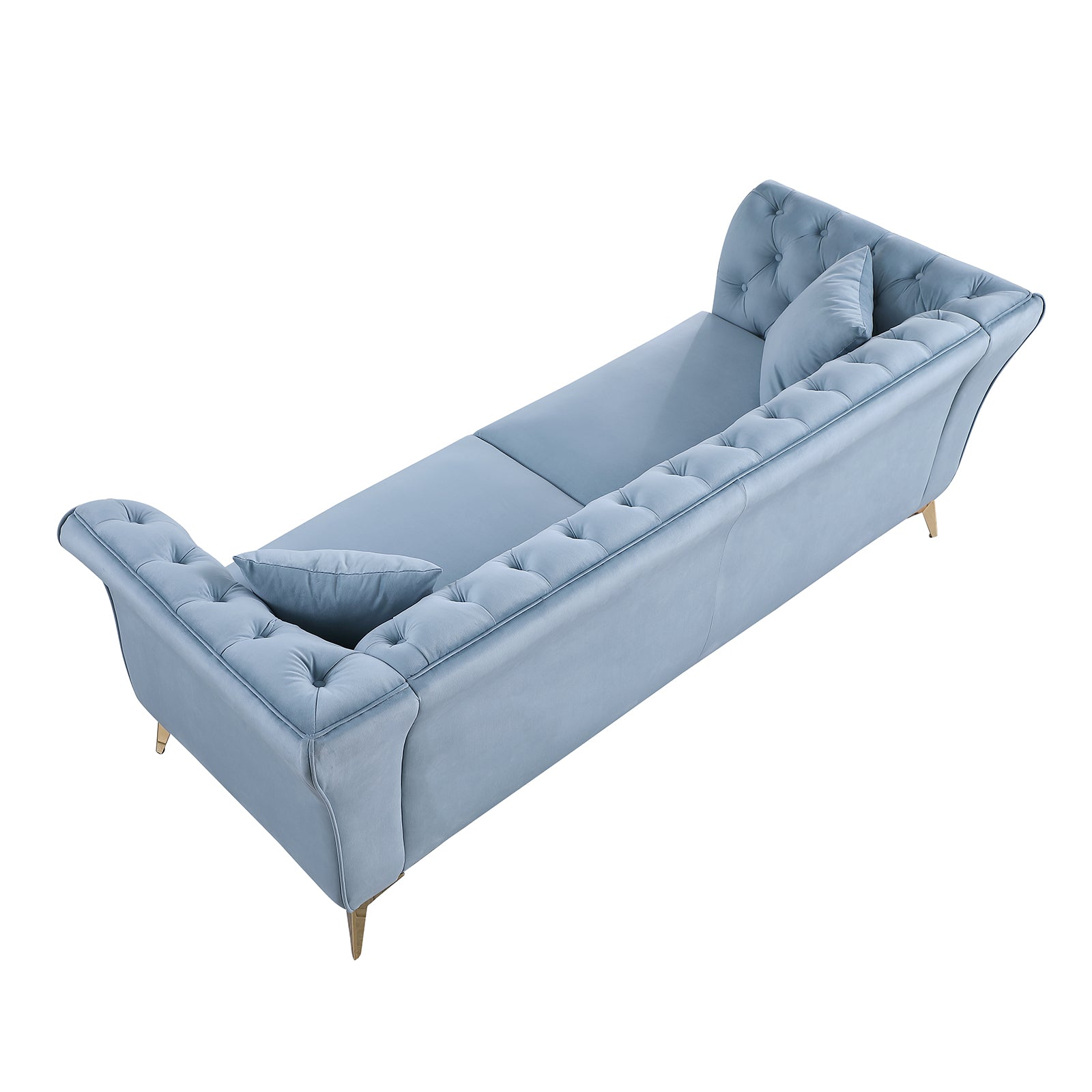 Chesterfield Sofa ,Stanford Sofahigh Quality Chesterfield Sofa ,Teal Bluetufted And Wrinkled Fabric Sofa Contemporary Stanford Sofa .Rseater Tufted Sofa With Scroll Arm And Scroll Back Teal Blue Velvet