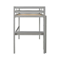 Twin Loft Pine Wood Bed With Built In Desk, Safety Guardrails, Ladder,Grey Old Sku:W50450910 Twin Grey Pine