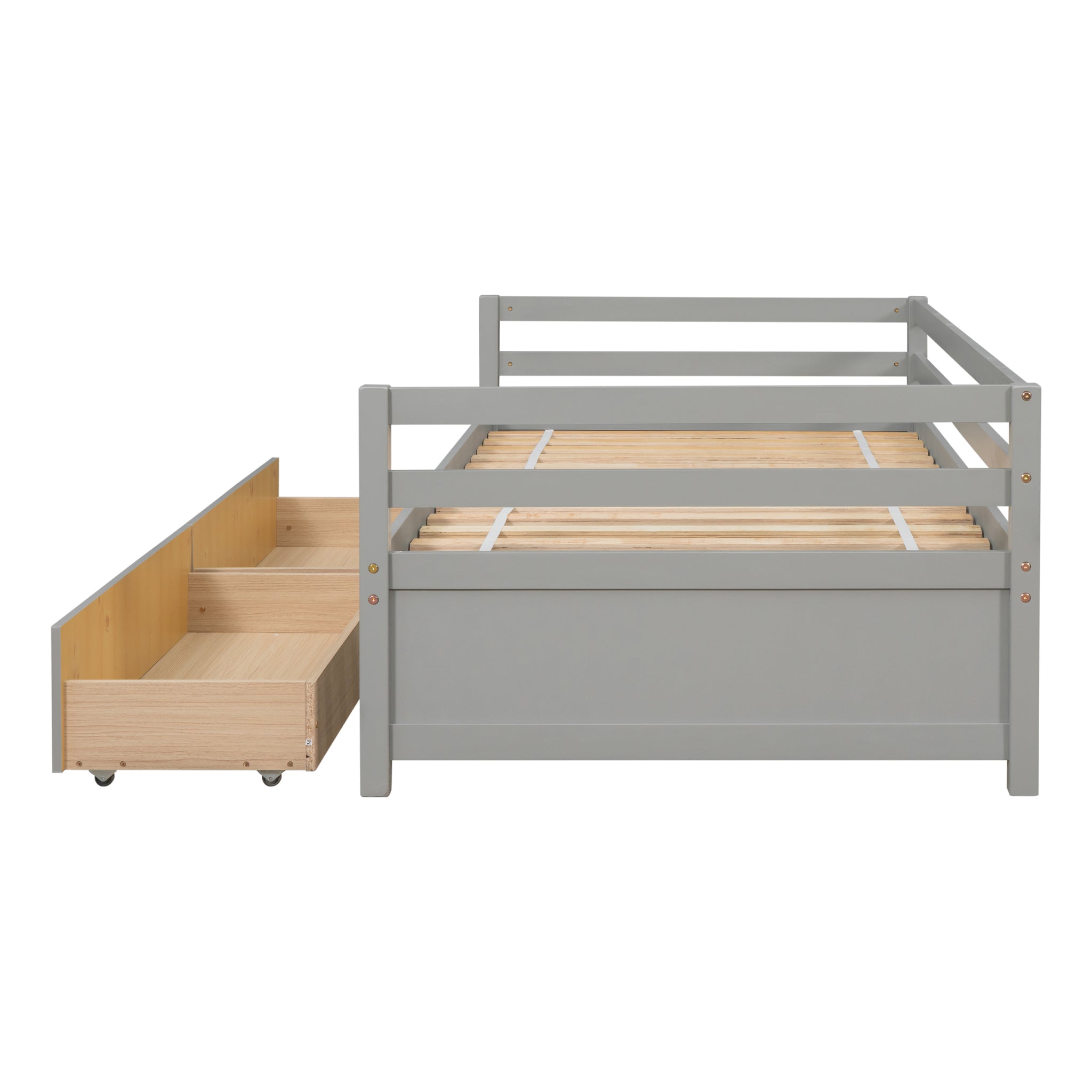 Daybed with two Storage Drawers ,Grey twin-grey-pine