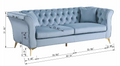 Chesterfield Sofa ,Stanford Sofahigh Quality Chesterfield Sofa ,Teal Bluetufted And Wrinkled Fabric Sofa Contemporary Stanford Sofa .Rseater Tufted Sofa With Scroll Arm And Scroll Back Teal Blue Velvet