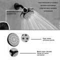 Matte Black 6 Inch Shower Faucet wih Tub Spout Combo matte black-metal