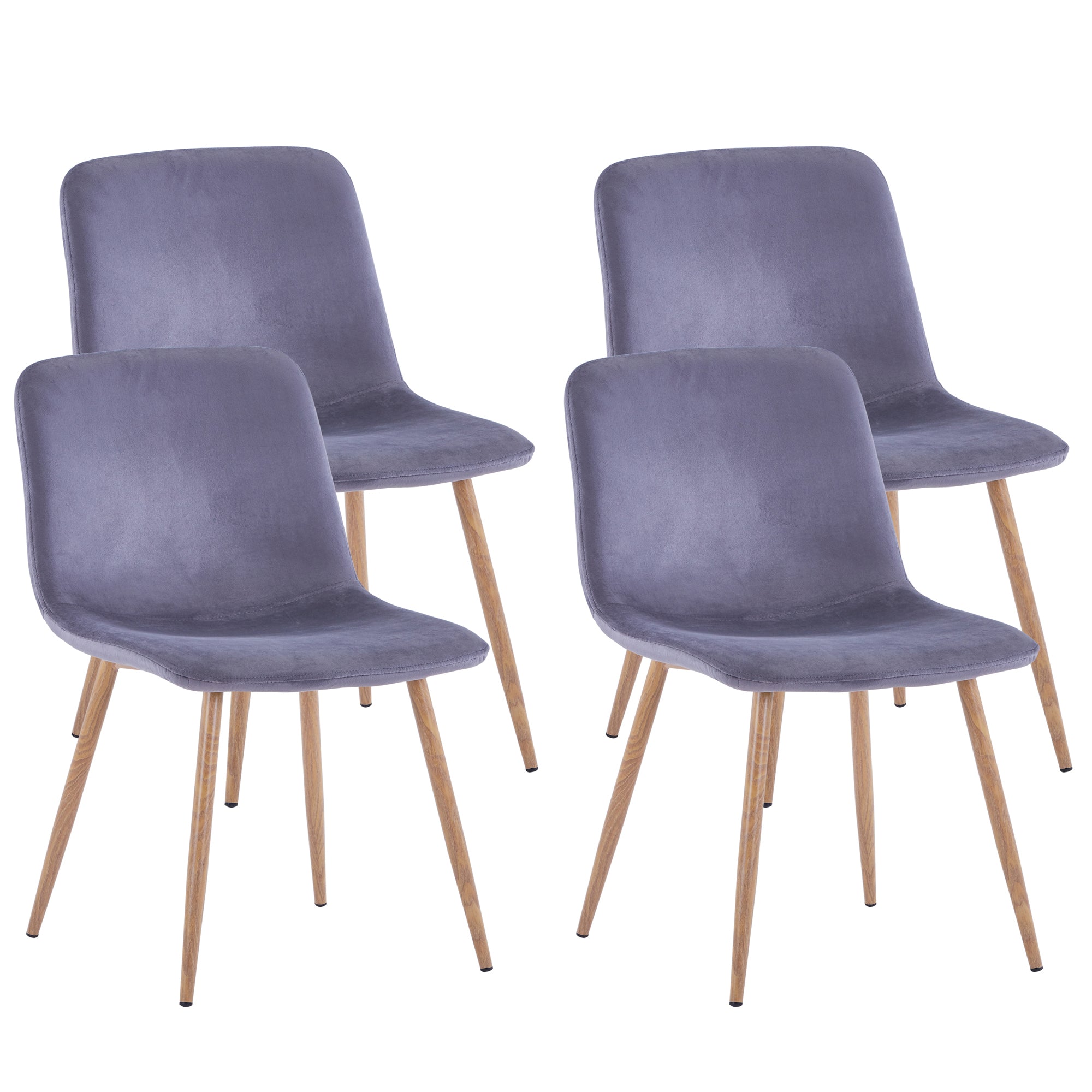 Dining Chair 4PCS GRAY Modern style gray-fabric