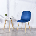 Dining Chair 4Pcs Blue Modern Style Technology.Suitable For Restaurants, Cafes, Taverns, Offices, Living Rooms, Reception Rooms. Blue Fabric