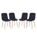 Dining Chair 4Pcs Black Modern Style Technology.Suitable For Restaurants, Cafes, Taverns, Offices, Living Rooms, Reception Rooms. Black Fabric