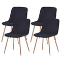 Dining Chair 4Pcs Black Modern Style Technology.Suitable For Restaurants, Cafes, Taverns, Offices, Living Rooms, Reception Rooms. Black Fabric