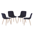 Dining Chair 4Pcs Black Modern Style Technology.Suitable For Restaurants, Cafes, Taverns, Offices, Living Rooms, Reception Rooms. Black Fabric