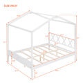 Full Size Wood House Bed With Storage Space, White Old Sku :Lp000002Aak White Solid Wood