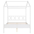 Full Size Wood House Bed With Storage Space, White Old Sku :Lp000002Aak White Solid Wood