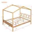 Full Size Wood House Bed With Storage Space, Natural Old Sku :Lp000002Aam Natural Solid Wood