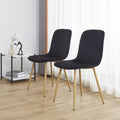 Dining Chair 4Pcs Black Modern Style Technology.Suitable For Restaurants, Cafes, Taverns, Offices, Living Rooms, Reception Rooms. Black Fabric