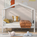 Full Size Wood House Bed With Storage Space, White Old Sku :Lp000002Aak White Solid Wood