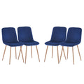 Dining Chair 4Pcs Blue Modern Style Technology.Suitable For Restaurants, Cafes, Taverns, Offices, Living Rooms, Reception Rooms. Blue Fabric