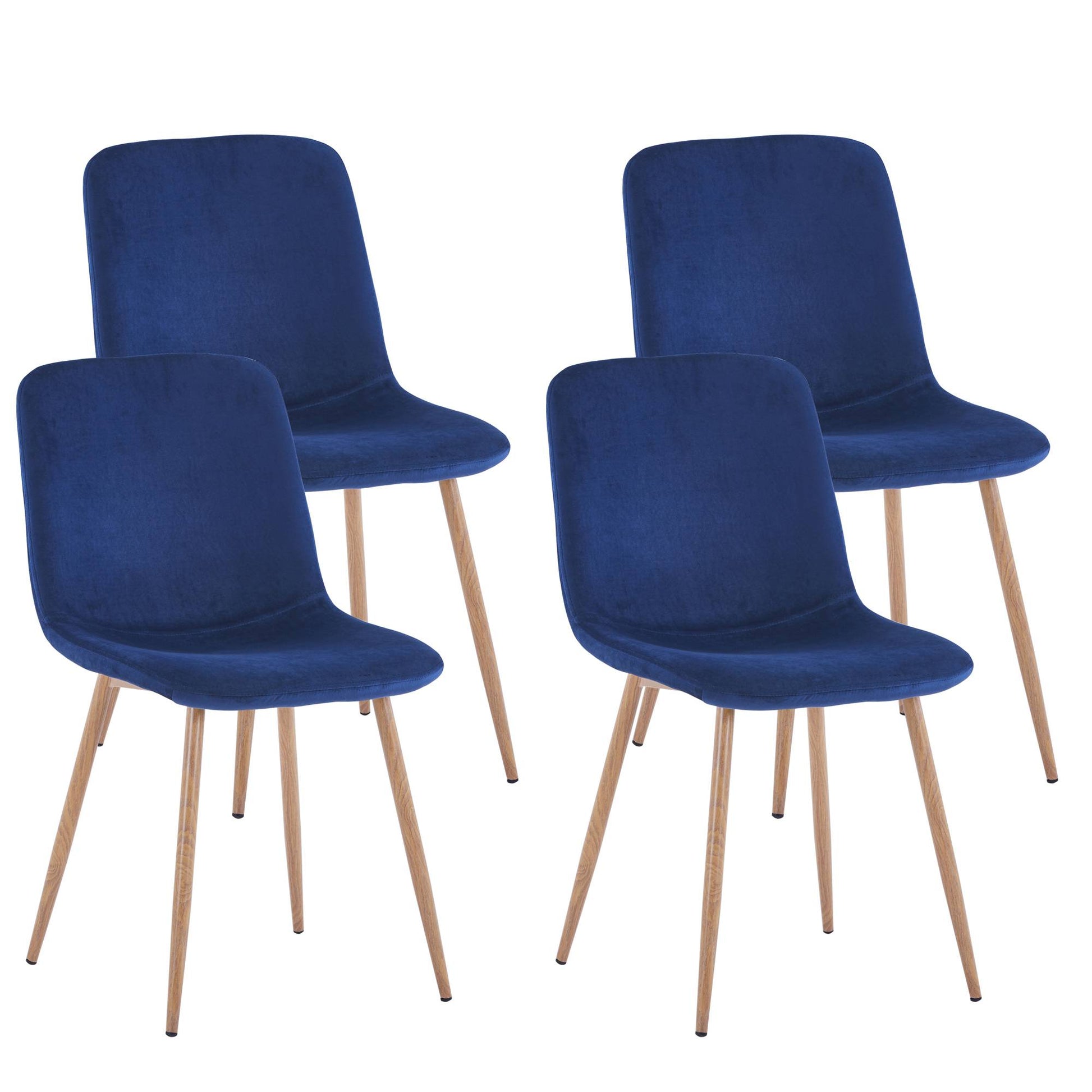 Dining Chair 4Pcs Blue Modern Style Technology.Suitable For Restaurants, Cafes, Taverns, Offices, Living Rooms, Reception Rooms. Blue Fabric