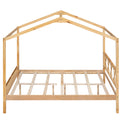 Full Size Wood House Bed With Storage Space, Natural Old Sku :Lp000002Aam Natural Solid Wood