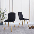 Dining Chair 4Pcs Black Modern Style Technology.Suitable For Restaurants, Cafes, Taverns, Offices, Living Rooms, Reception Rooms. Black Fabric