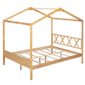 Full Size Wood House Bed With Storage Space, Natural Old Sku :Lp000002Aam Natural Solid Wood