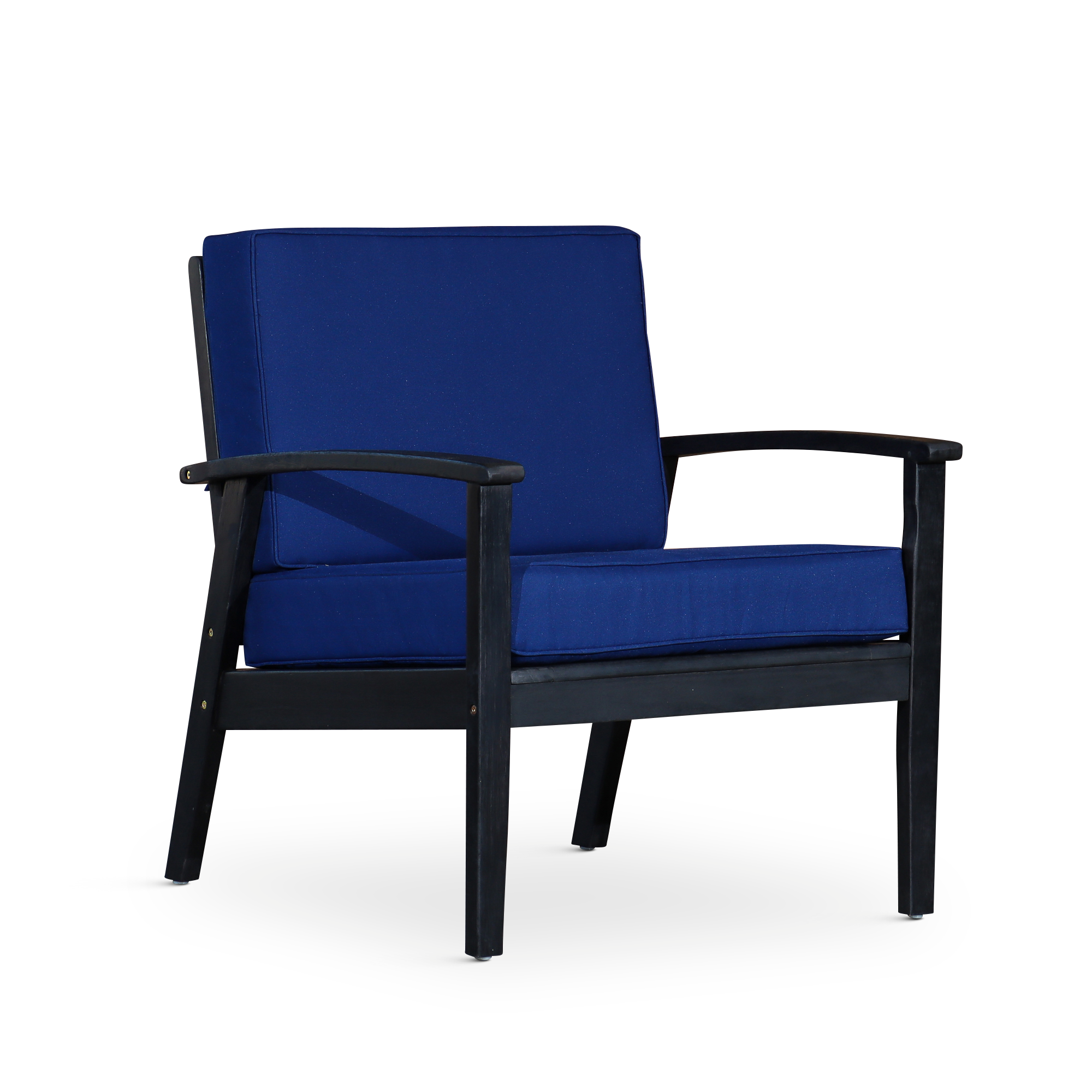 Deep Seat Eucalyptus Chair, Espresso Finish, Navy espresso-eucalyptus